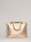 Beau & Ro Clutch + Crossbody Metallic Rose Gold / One Size The Bamboo Clutch + Crossbody | Rose Gold