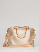 Beau & Ro Clutch + Crossbody Metallic Rose Gold / One Size The Bamboo Clutch + Crossbody | Rose Gold
