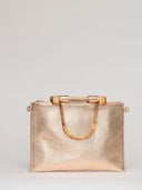 Beau & Ro Clutch + Crossbody Metallic Rose Gold / One Size The Bamboo Clutch + Crossbody | Rose Gold