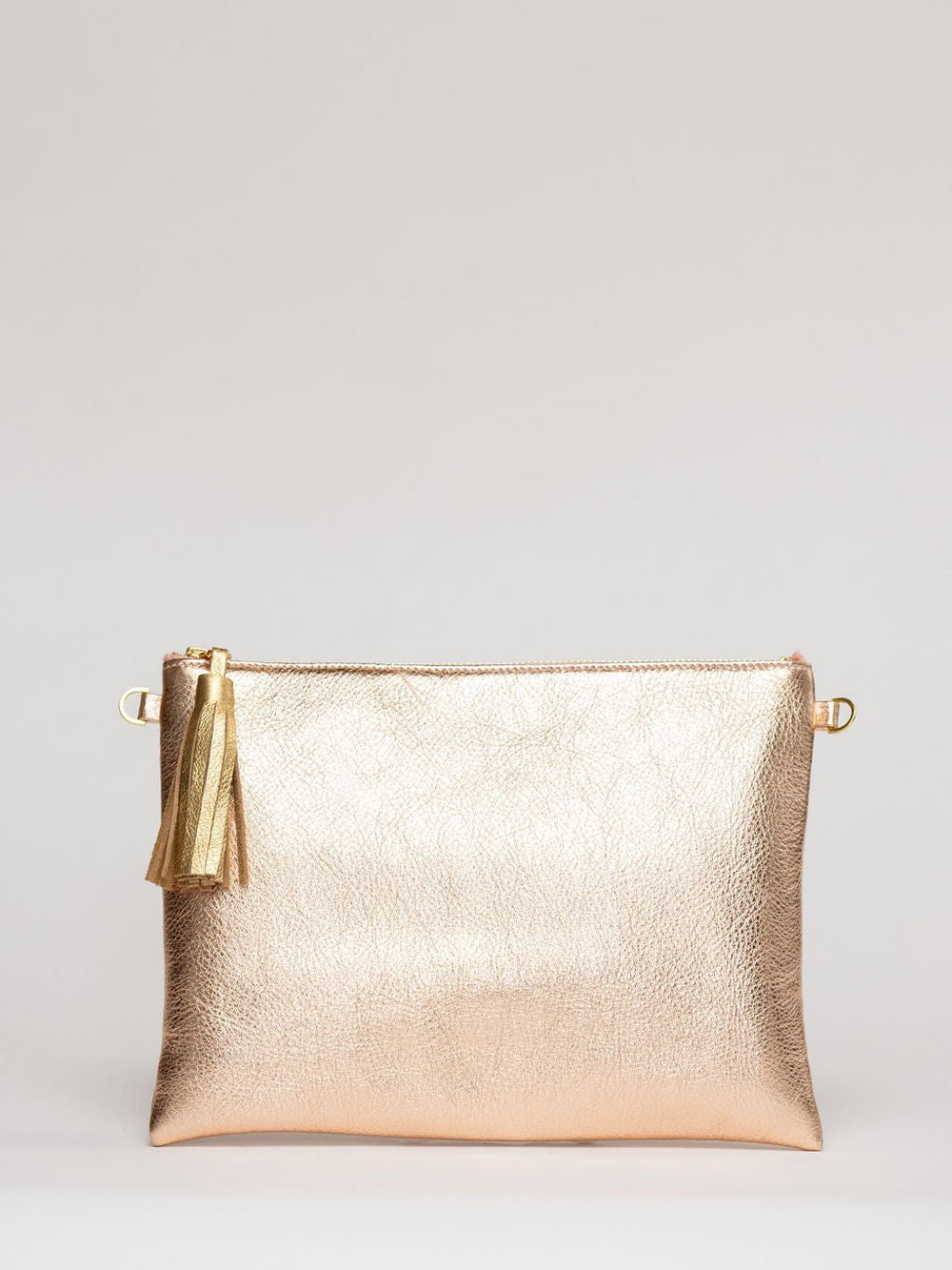 Beau & Ro Clutch + Crossbody Rose Gold Metallic / One Size The Sconset Clutch + Crossbody Bag | Rose Gold
