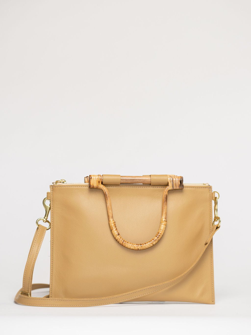 Beau & Ro Clutch + Crossbody Saddle / One Size The Bamboo Clutch + Crossbody | Saddle