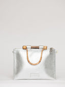 Beau & Ro Clutch + Crossbody Silver Metallic / One Size The Bamboo Clutch + Crossbody | Silver