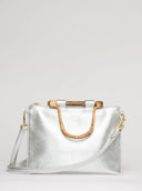 Beau & Ro Clutch + Crossbody Silver Metallic / One Size The Bamboo Clutch + Crossbody | Silver