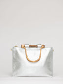 Beau & Ro Clutch + Crossbody Silver Metallic / One Size The Bamboo Clutch + Crossbody | Silver