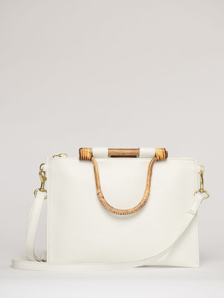 Beau & Ro Clutch + Crossbody White / One Size The Bamboo Clutch + Crossbody | White