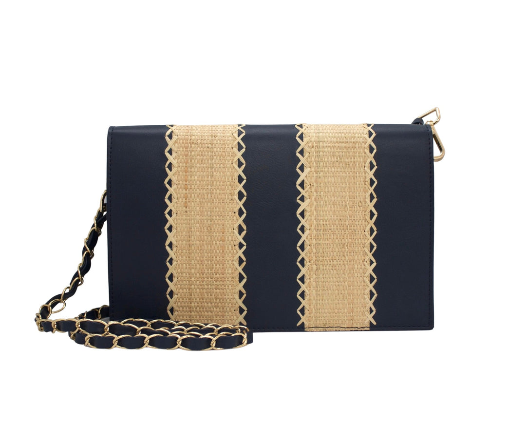 Beau & Ro Clutches Blue / OS The Maroc Collection | Stripe Clutch in Navy