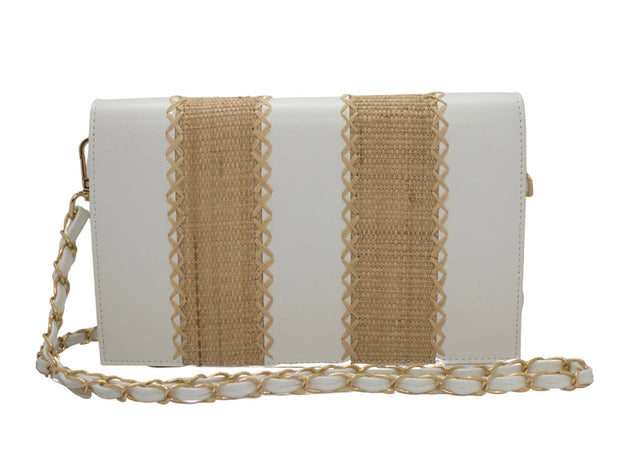 Beau & Ro Clutches White / OS The Maroc Collection | Stripe Clutch in White