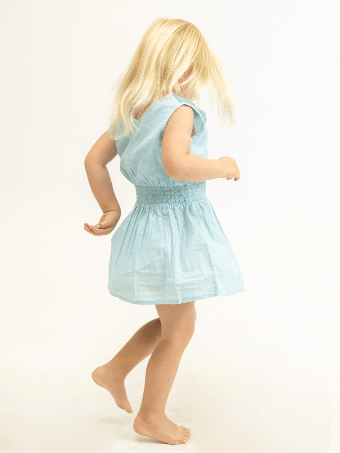 Beau & Ro Dress 3/4 Y SAMPLE | The Julia Kids Dress | Blue | 3/4 Y