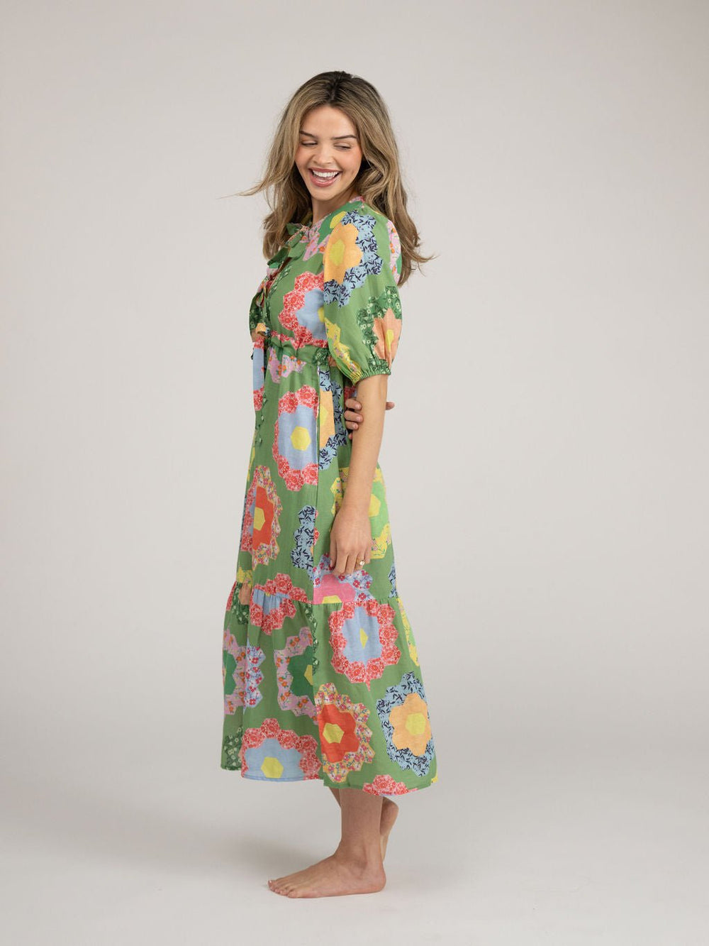 Beau & Ro Dress Kit Made Maxi Dress | Grandmother's Garden - Green