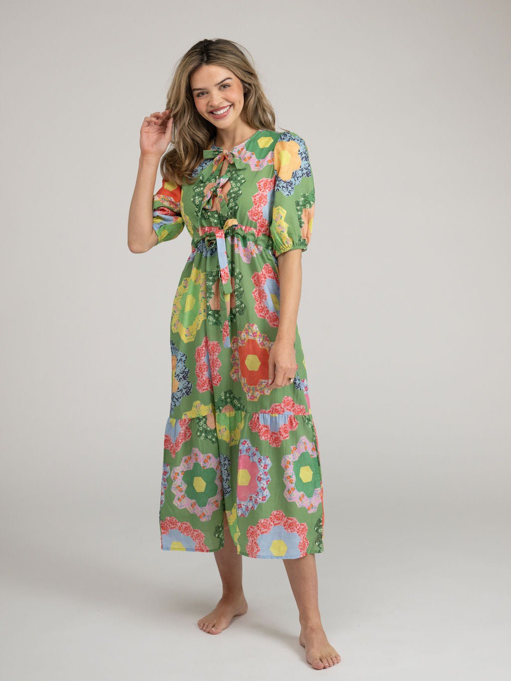 Beau & Ro Dress Kit Made Maxi Dress | Grandmother's Garden - Green