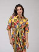 Beau & Ro Dress Quilted Maxi Dress in Multi Mini Square