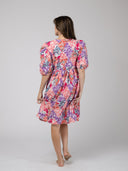 Beau & Ro Dress Quilted Mini Dress in Pink Triangles