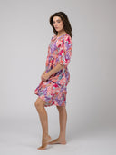 Beau & Ro Dress Quilted Mini Dress in Pink Triangles