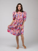 Beau & Ro Dress Quilted Mini Dress in Pink Triangles