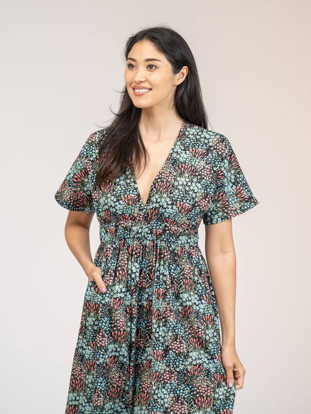 Beau & Ro Dress Retro Midi Dress | Tiny Black Garden