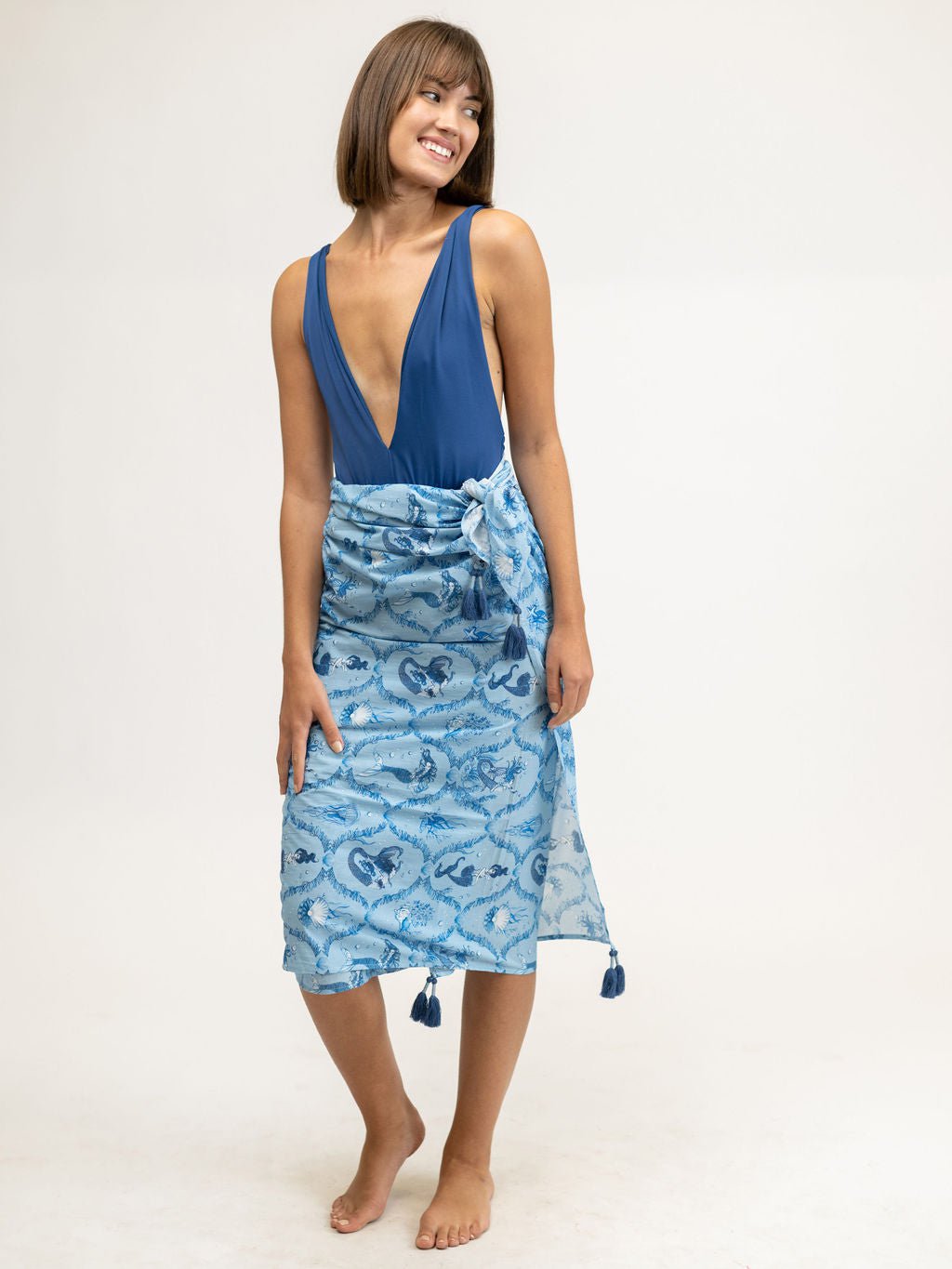 Beau & Ro Dress SAMPLE | The Sarong | Mermaid Blue
