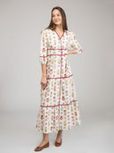 Beau & Ro Dress Small SAMPLE | The Anna Dress | Ivory Buti Flowers | Small