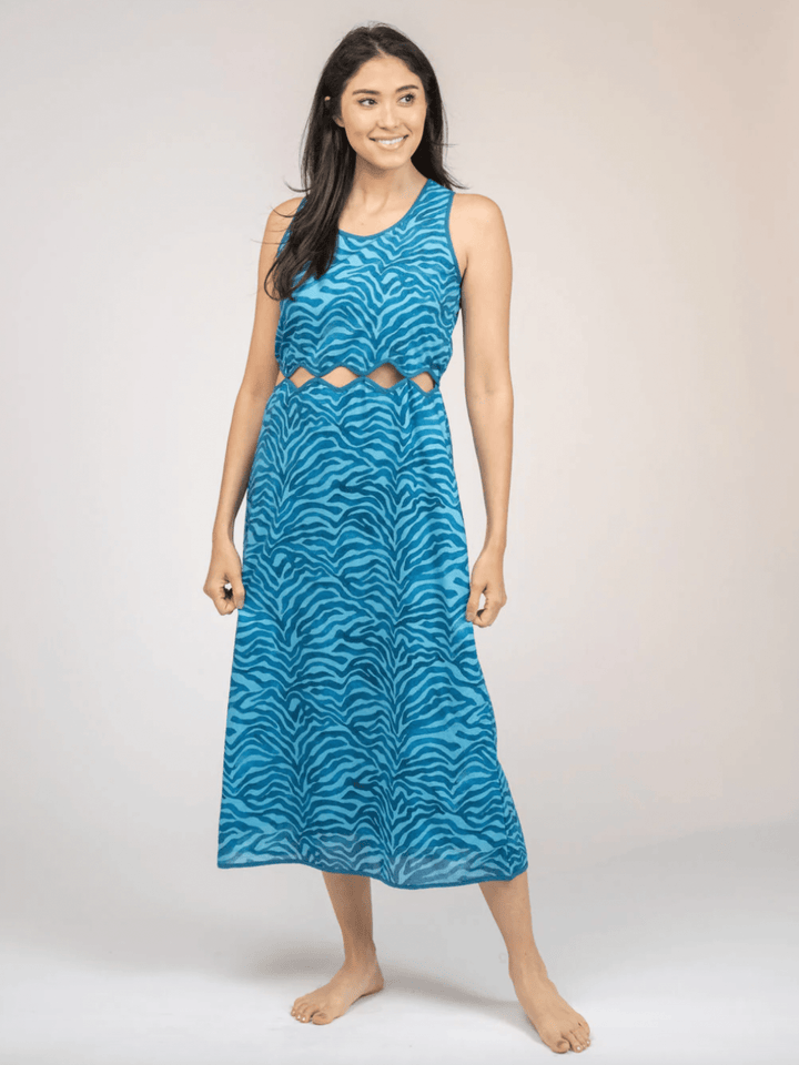 Beau & Ro Dress Small SAMPLE | The Bella Dress | Blue Zebra | Small