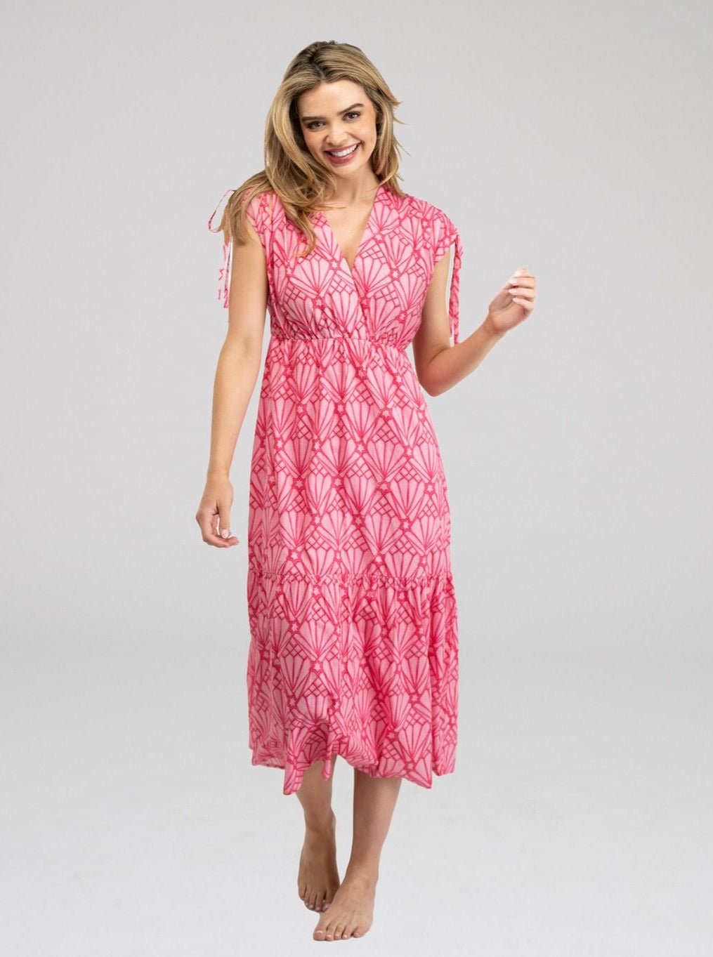 Beau & Ro Dress Small SAMPLE | The Blaire Dress | Starburst Pink | Small