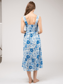 Beau & Ro Dress Small SAMPLE | The Blake Dress | Blue Watercolor | Small