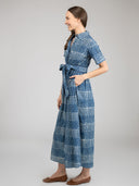 Beau & Ro Dress Small SAMPLE | The Elle Maxi Dress | Blue Fall Resist | Small