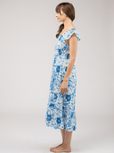 Beau & Ro Dress Small SAMPLE | The Goldie Dress | Blue Watercolor | Small