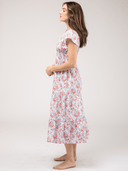 Beau & Ro Dress Small SAMPLE | The Isla Dress | Pink & Blue Garden | Small