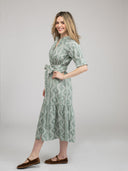 Beau & Ro Dress Small SAMPLE | The Jane Dress | Sage Virginia Stripe | Small