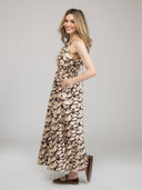 Beau & Ro Dress Small SAMPLE | The Jenna Dress | Brown Foliage | Small