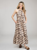 Beau & Ro Dress Small SAMPLE | The Jenna Dress | Brown Foliage | Small