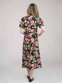 Beau & Ro Dress Small SAMPLE | The Kris Dress | Black Fancy Flower | Small