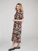Beau & Ro Dress Small SAMPLE | The Kris Dress | Black Fancy Flower | Small