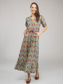 Beau & Ro Dress Small SAMPLE | The Lily Dress | Multi Fall Garden | Small