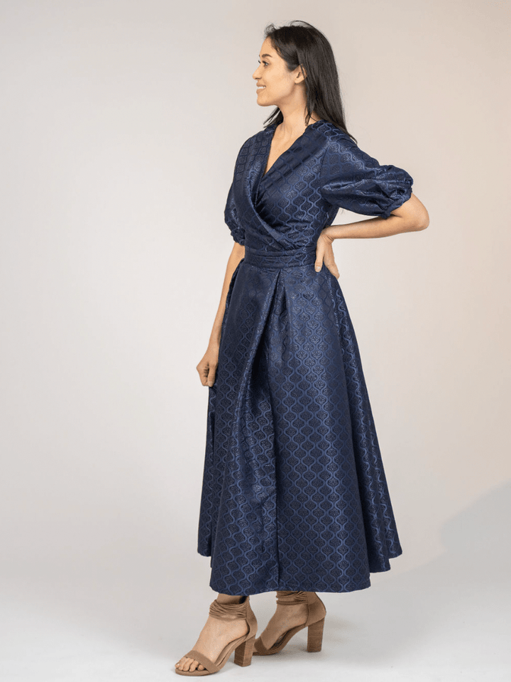 Beau & Ro Dress Small SAMPLE | The Madison Dress | Blue Diamond | Small