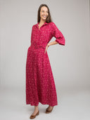 Beau & Ro Dress Small SAMPLE | The Mary Jane Dress | Maroon Cosmo | Small