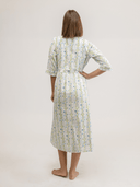 Beau & Ro Dress Small SAMPLE | The Valerie Dress | Blue Floral Stripe | Small