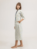 Beau & Ro Dress Small SAMPLE | The Valerie Dress | Blue Floral Stripe | Small