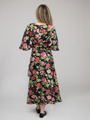 Beau & Ro Dress Small SAMPLE | The Waverly Set | Black Fancy Flower | Small