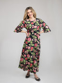 Beau & Ro Dress Small SAMPLE | The Waverly Set | Black Fancy Flower | Small
