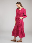 Beau & Ro Dress Small SAMPLE | The Winnie Dress | Maroon Cosmo | Small