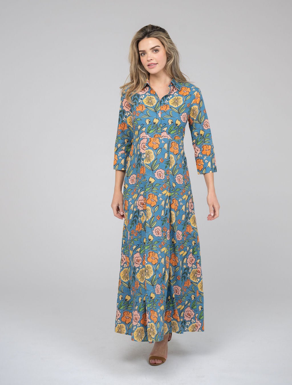 Beau & Ro Dress The Alexa Dress | Blue Fall Garden