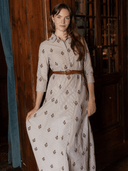 Beau & Ro Dress The Alexa Dress in Brown Stripe