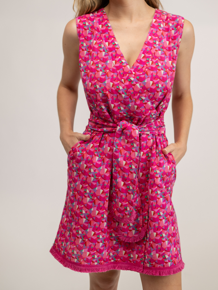 Beau & Ro Dress The Ann Mini Dress | Alice Colin Pink Geo