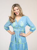 Beau & Ro Dress The Anna Dress | Sky Jaipur Floral