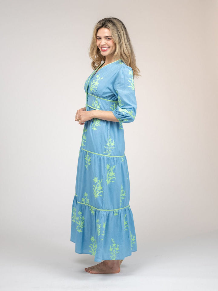 Beau & Ro Dress The Anna Dress | Sky Jaipur Floral