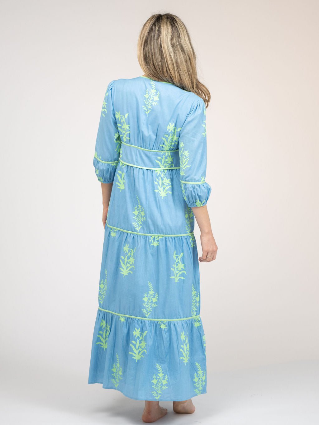 Beau & Ro Dress The Anna Dress | Sky Jaipur Floral