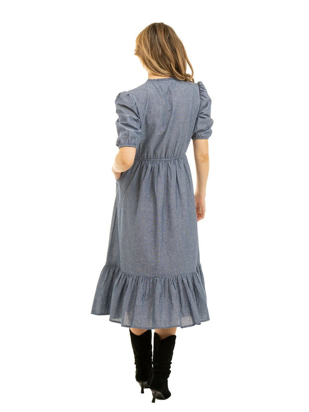 Beau & Ro Dress The Annika Dress | Chambray