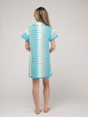 Beau & Ro Dress The Beach Tunic | Aqua Bagru Triangle