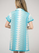Beau & Ro Dress The Beach Tunic | Aqua Bagru Triangle