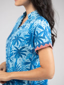 Beau & Ro Dress The Beach Tunic | Blue Palm Leaf